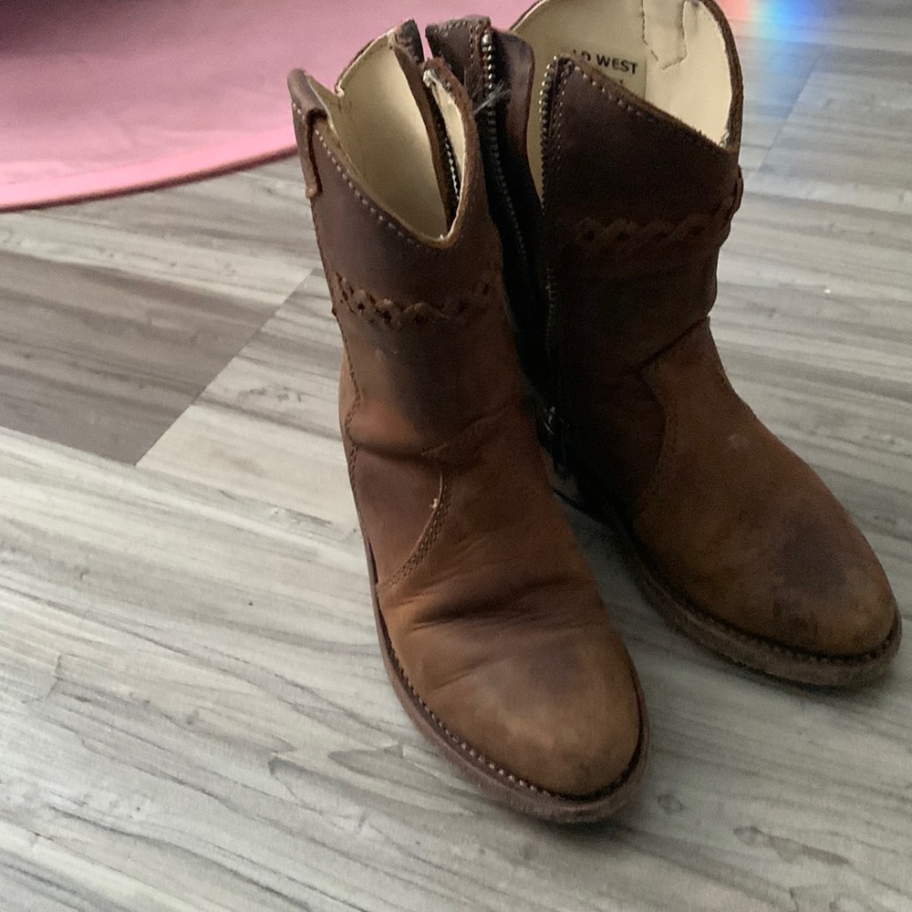 Toddler western boots real leather